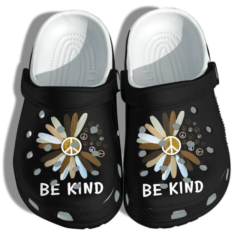 Daisy Flower Brown Be Kind Shoes For Black Women – Peace Outdoor Shoes Gifts For Black Daughter