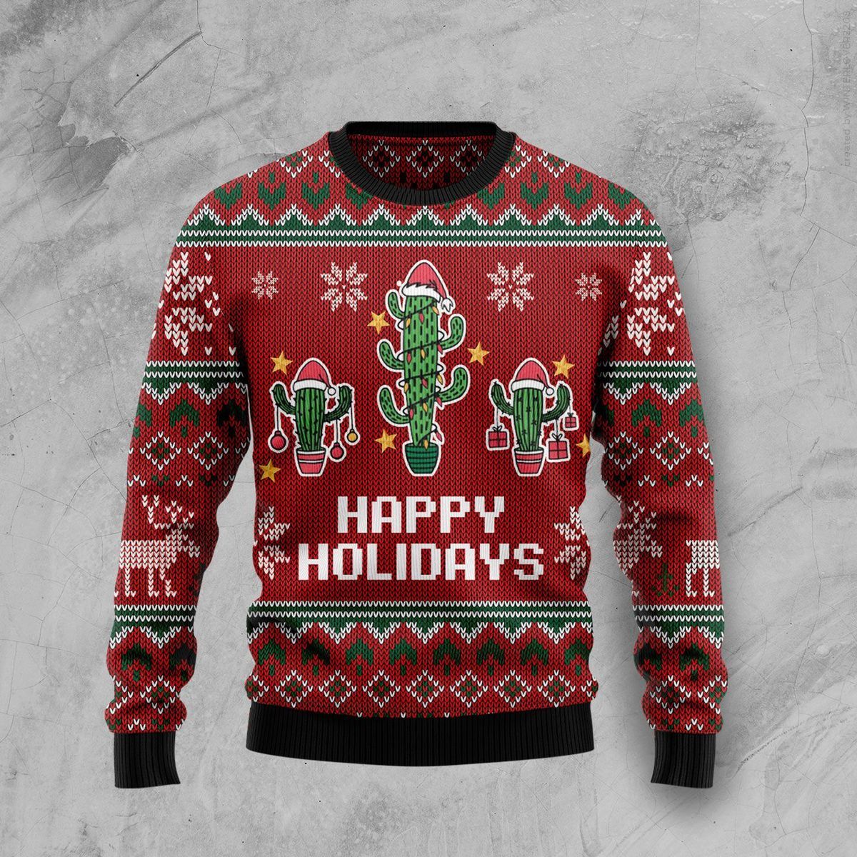 Christmas Cactus Ugly Christmas Sweater | For Men & Women | Adult | Us4659