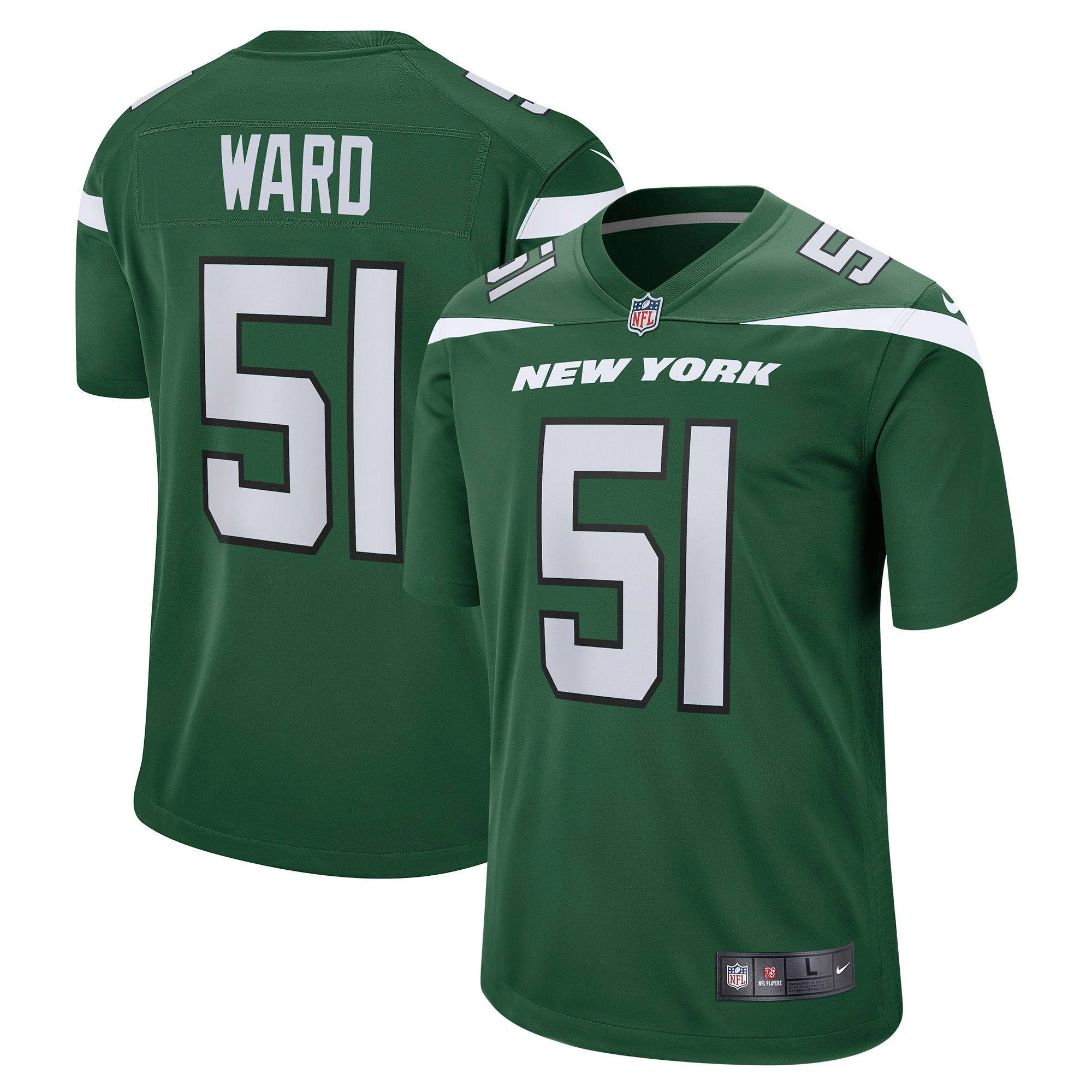 Tim Ward New York Jets Game Jersey – Gotham Green NFL