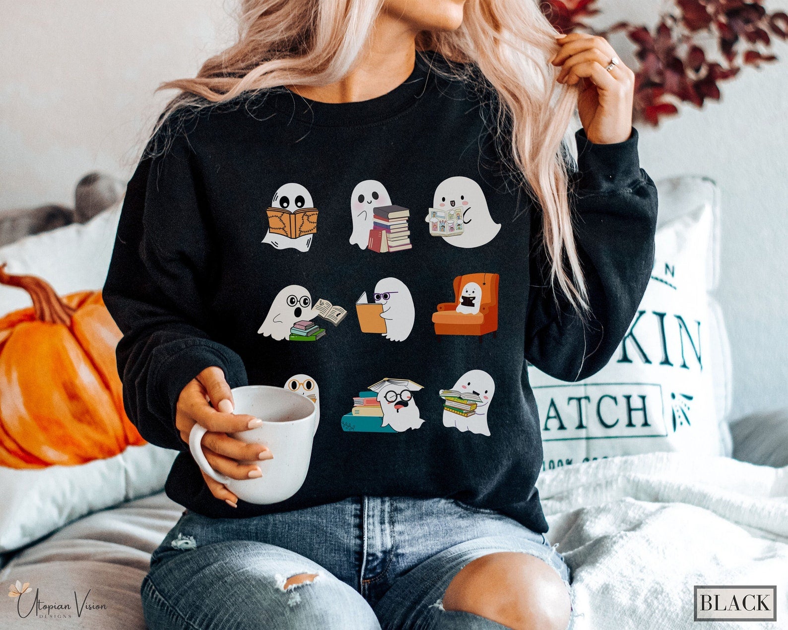 Halloween School 2D Crewneck Sweatshirt All Over Print Sweatshirt For Women Sweatshirt For Men