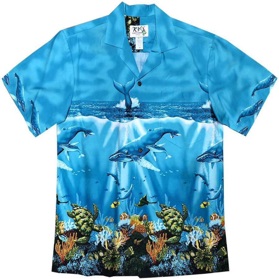 Humpback Heaven Blue Hawaii Shirt Ha97857