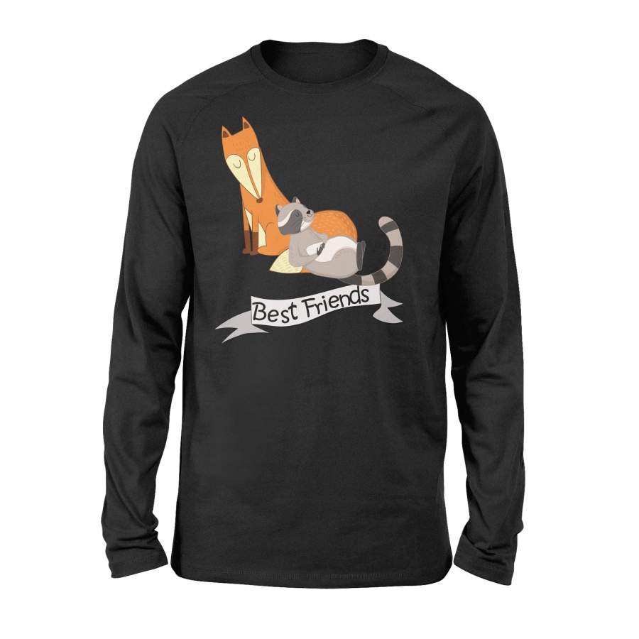 Best Friends – Fox And Raccoon Long Sleeve T-Shirt