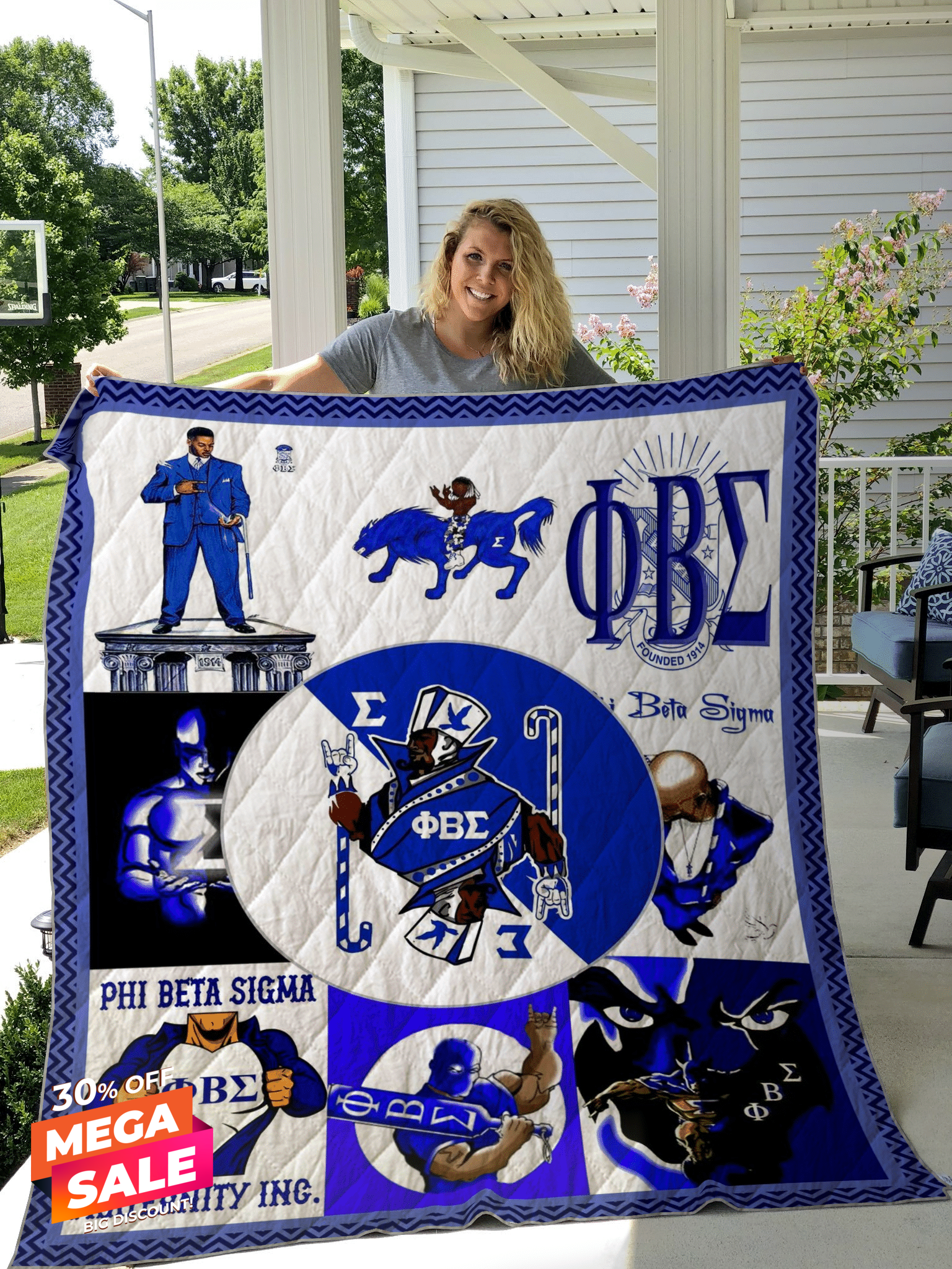 Phi Beta Sigma CL180960MDFQuilt Blanket