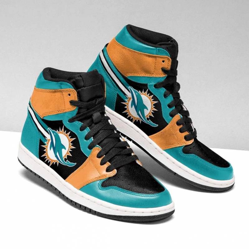 Miami Dolphins Jordan Sneakers Shoes T1309 #580