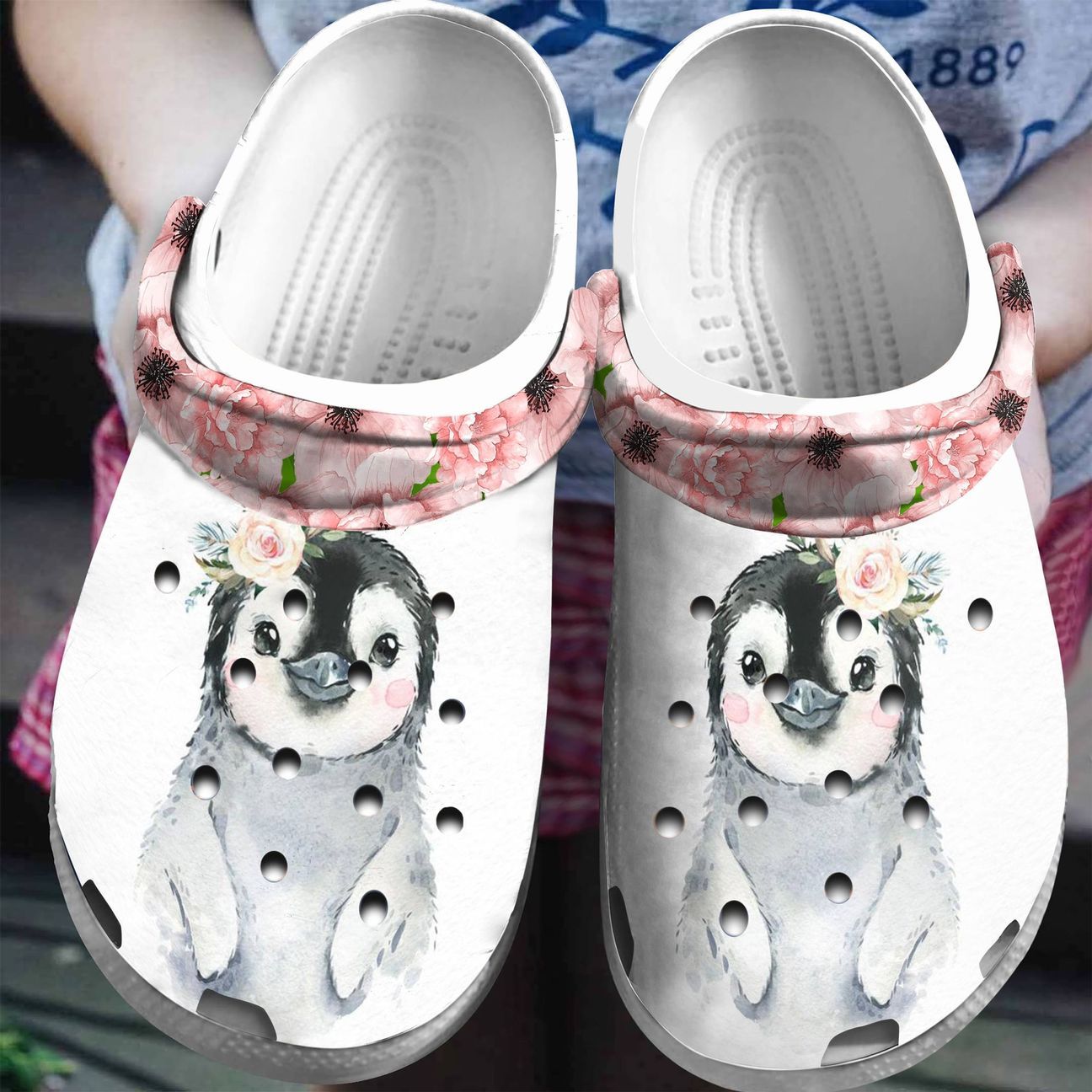 Penguin Personalized Clog Custom Crocs Comfortablefashion Style Comfortable For Women Men Kid Print 3D Florals