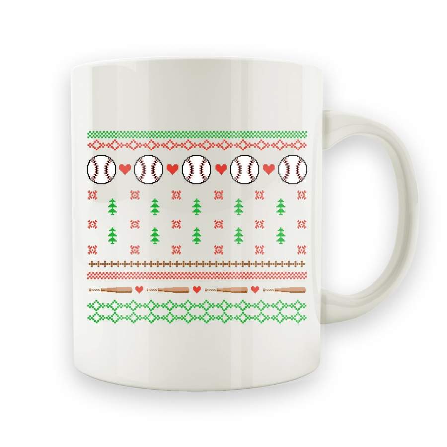 Baseball Ugly Christmas Sweater – 15oz Mug