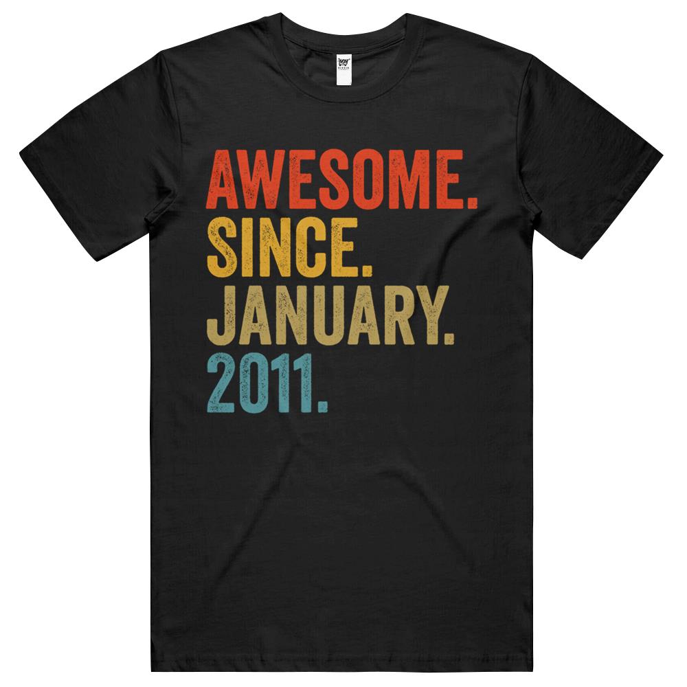 Awesome Since January 2011 11Th Birthday Vintage Retro T Shirts