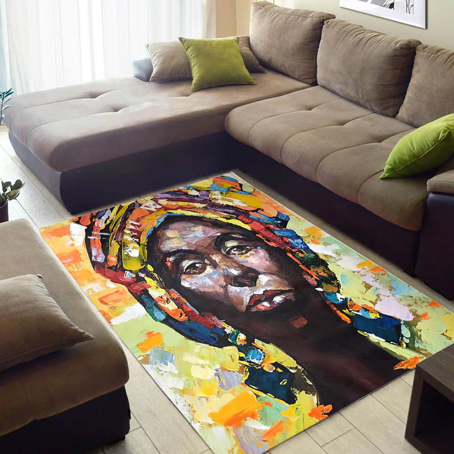 Trendy African American Rug Beautiful African Themed Black Girl African Style Area Rug African Style Decor WBG3816