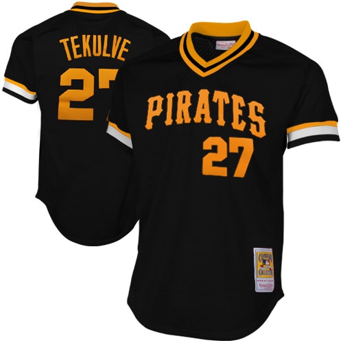 Mitchell & Ness Pittsburgh Pirates Kent Tekulve 1982 Cooperstown Collection Authentic Practice Jersey – Black