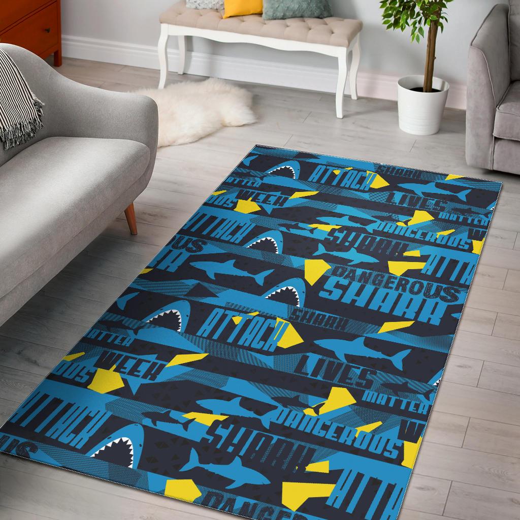 Shark Dangerous Area Rug