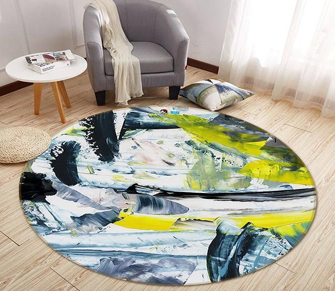 3D Abstract Ink 175 Round Rug – Round Carpet Home Decor