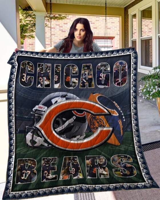 Chicago Bears 3D Quilt Blanket, Fleece Blanket