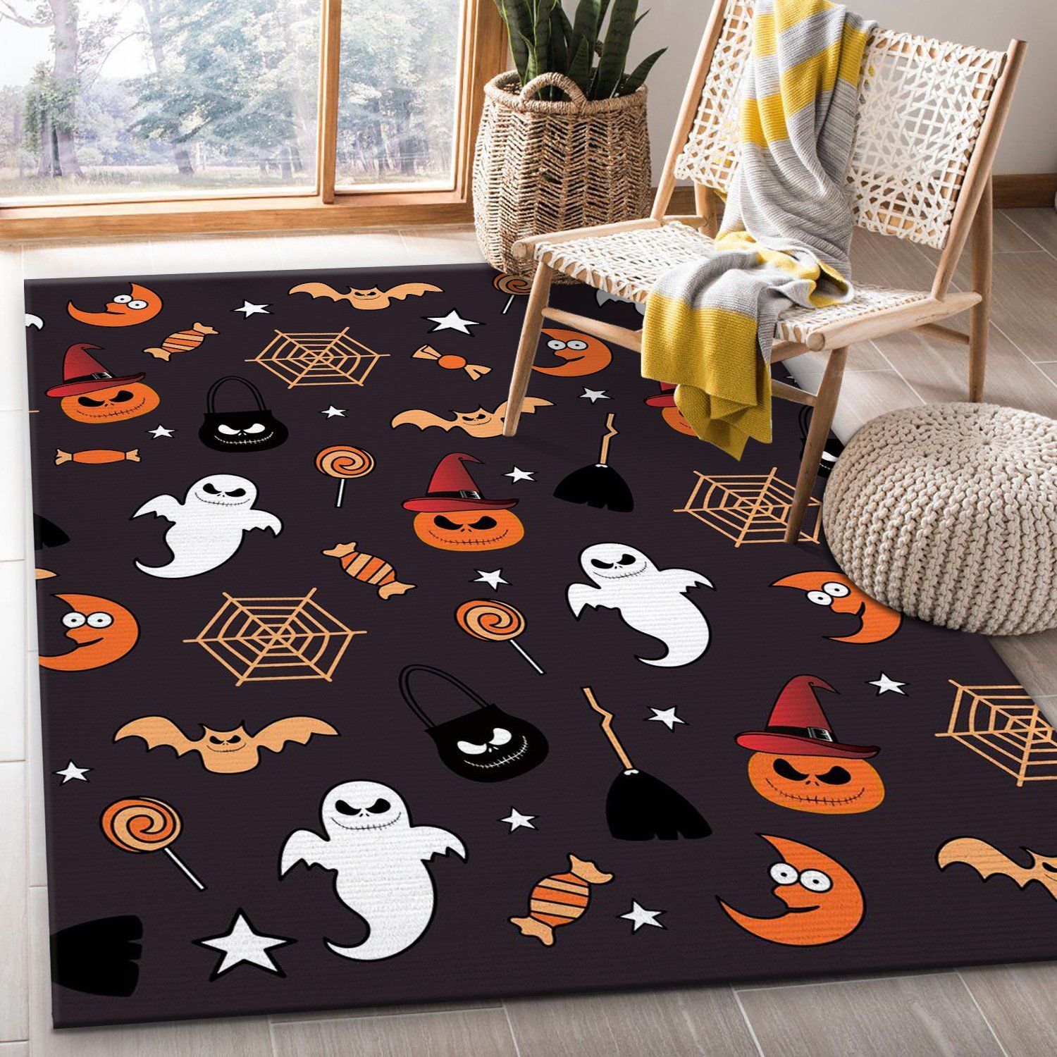 Halloween Party Area Rug, Bedroom, US Gift Decor