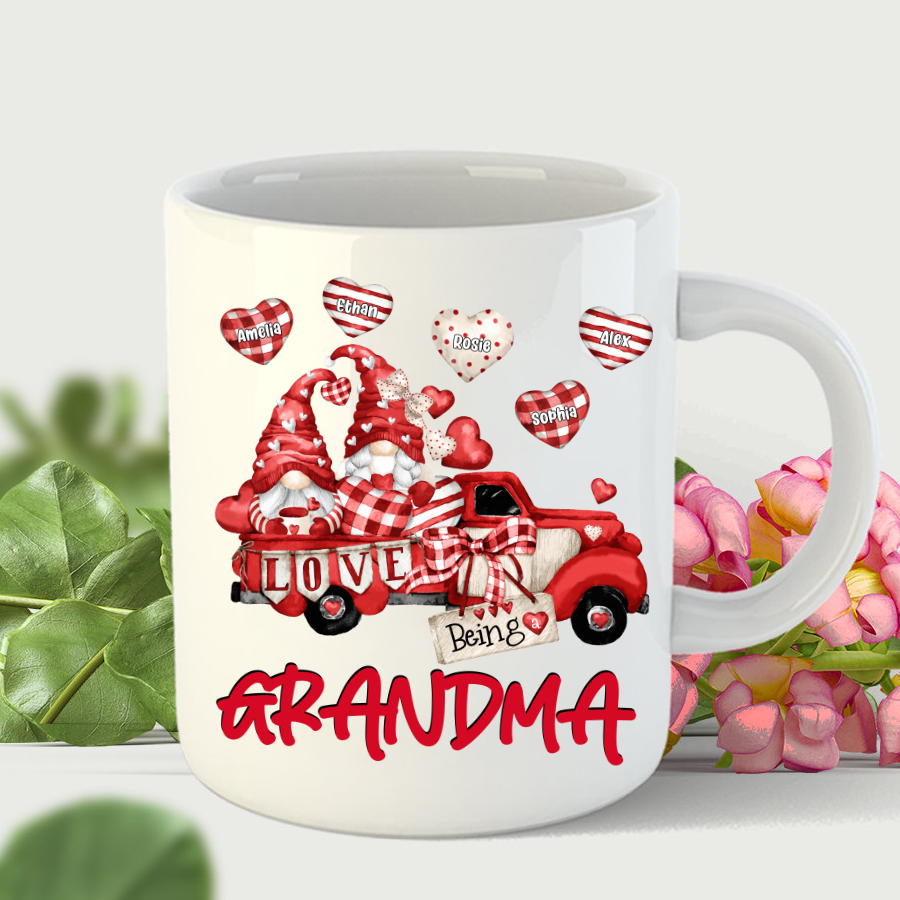 Love Being A Grandma Truck Hearts Mug