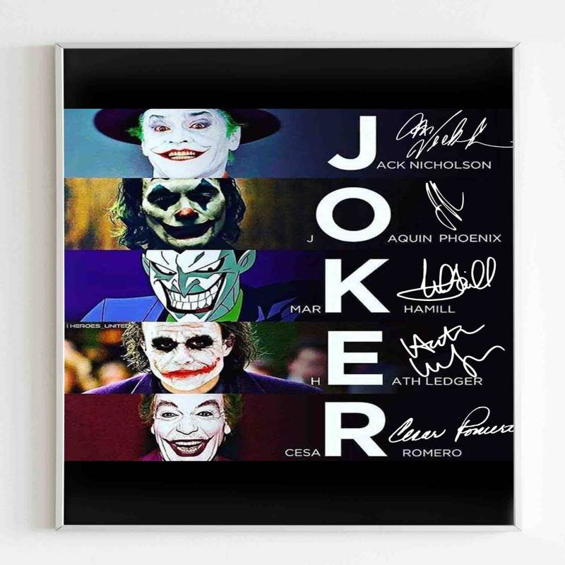 Joker All Characters Full Autograph By Sign The Actors Poster - Poster ...