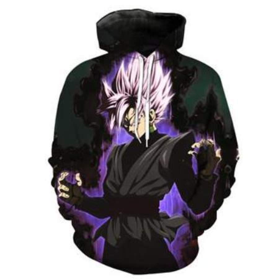 Dragon Ball Z Hoodie – Super Saiyan Rosé Goku Black Power Pullover Hoodie