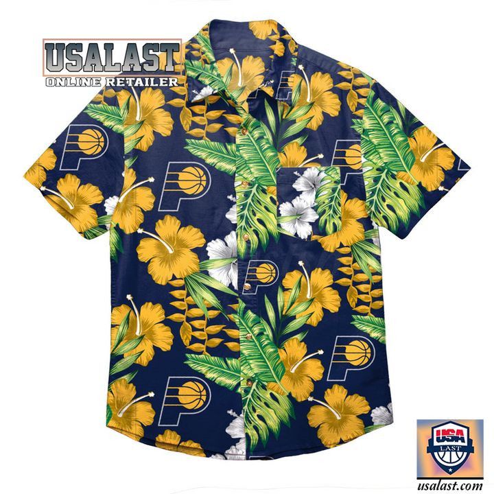 Nba Indiana Pacers Tropical Flowers Trendy Hawaiian Shirt V4 Aloha Shirt