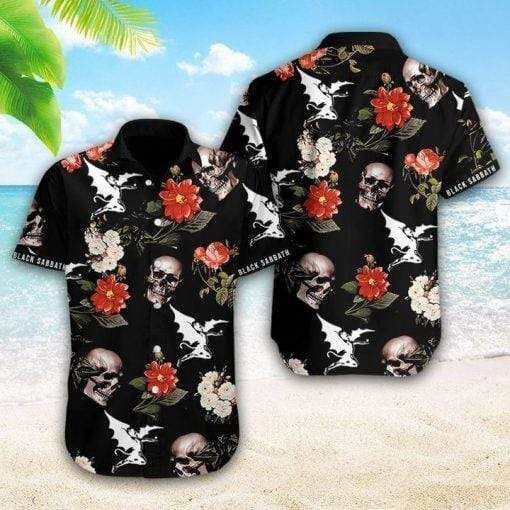 Check Out This Awesome Black Sabbath Skull Aloha Tropical Hawaii Shirts Ha1075