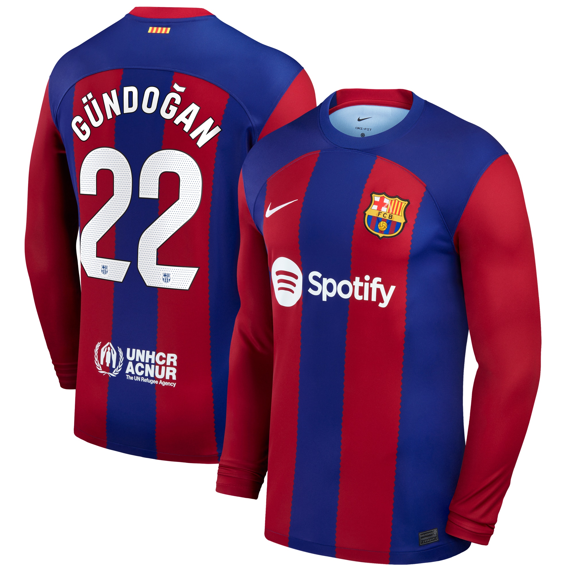 Ilkay Gündogan Barcelona 2023/24 Home Stadium Replica Long Sleeve Player Jersey – Royal