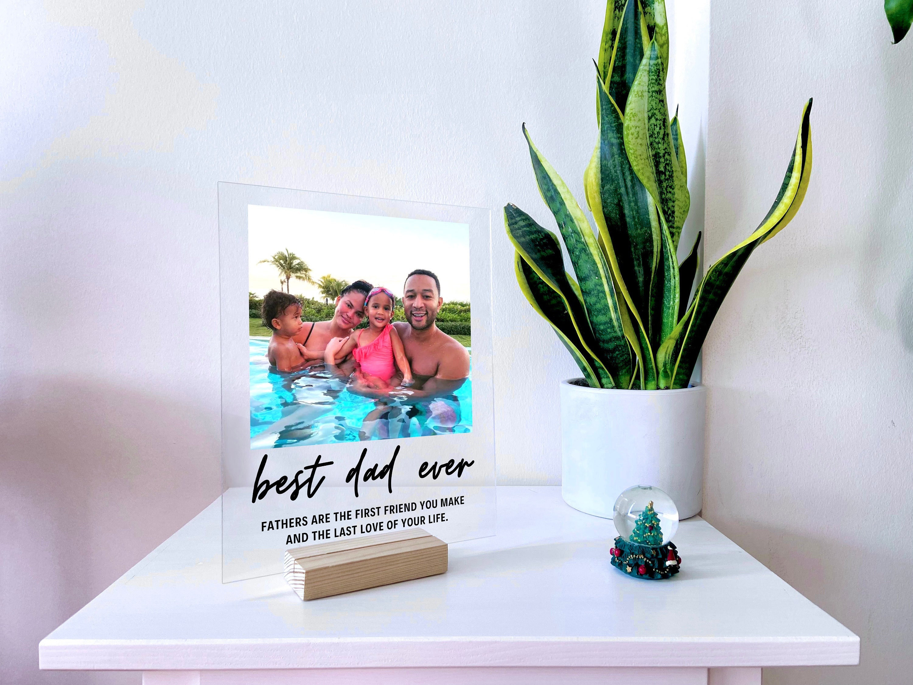 Best Dad Ever Gift - Personalized Acrylic Stand Plaque Block For Him Gift For Dad Gift For Daddy Husband Gift Custom Acrylic Photo Print