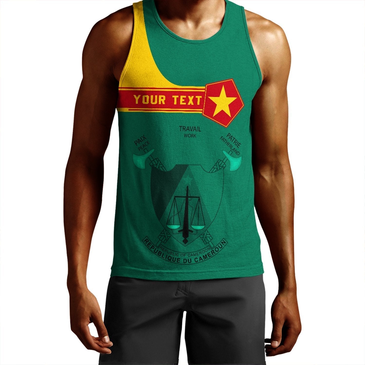 (Custom) African Tank Top – Cameroon Men’S Tank Top Pentagon Style