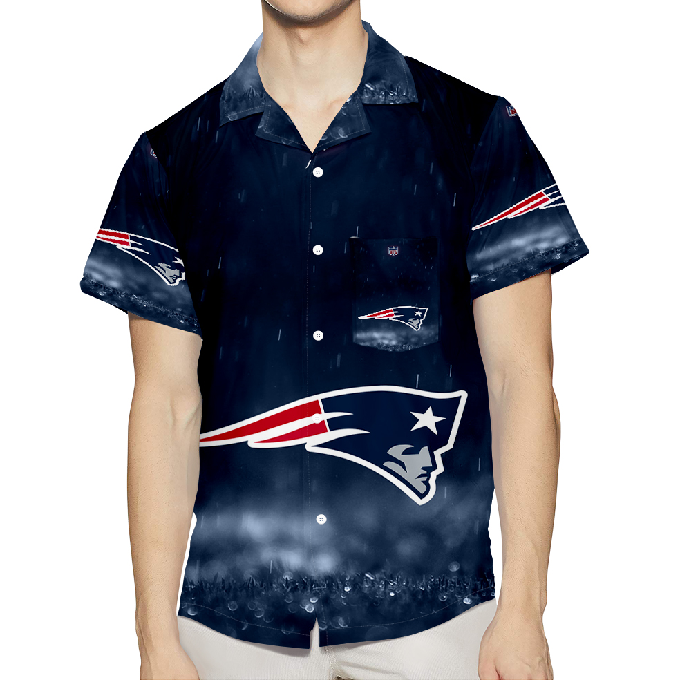 New England Patriots Raining 3D All Over Print Summer Beach Hawaiian Shirt With Pocket