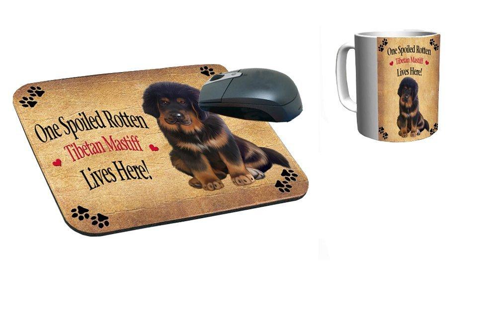 Spoiled Rotten Tibetan Mastiff Puppy Dog Mug & Mousepad Combo Gift Set