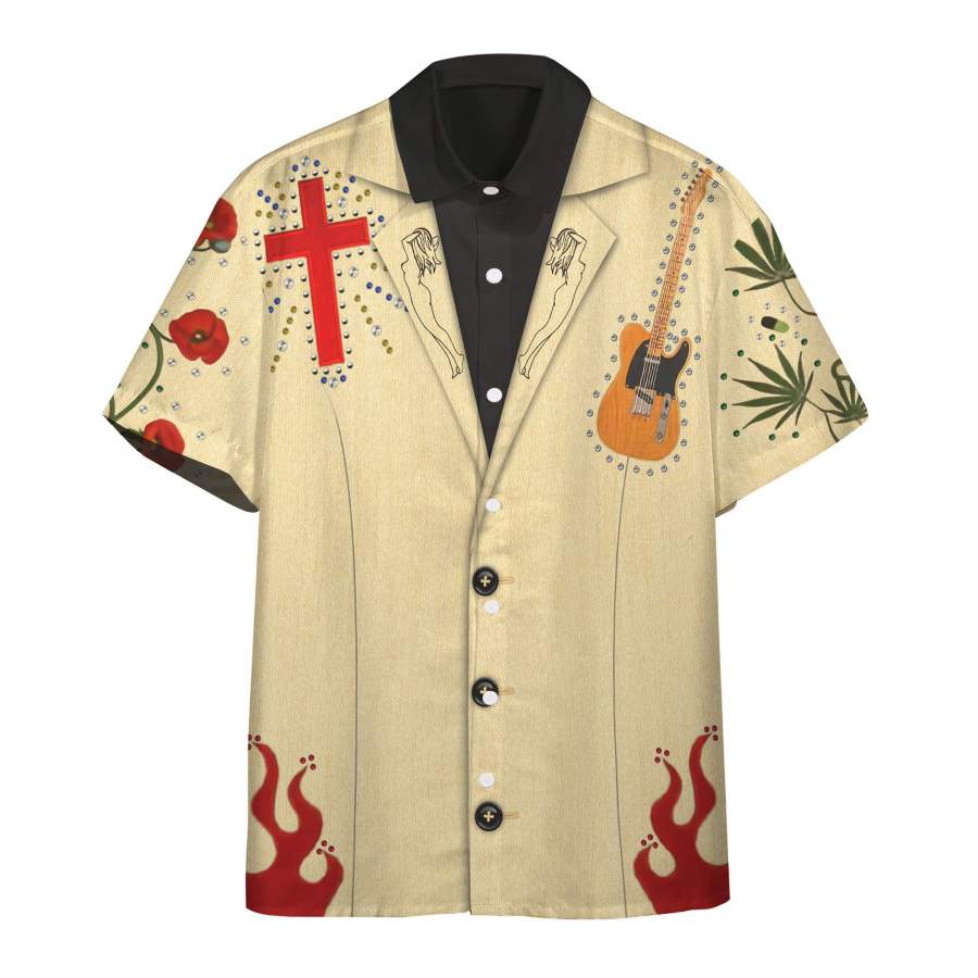 Custom Gram Parsons Nudie Suit Summer Beach Shorts Sleeve Shirts