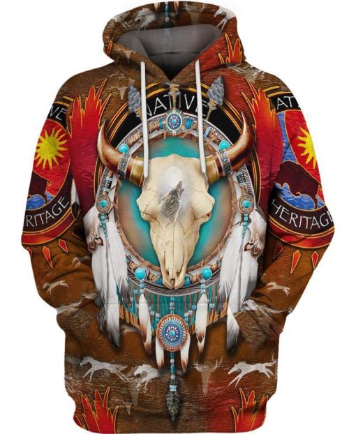 Native American Buffalo Head Dreamcatcher Pattern All Over Print Shirts For Men And Women