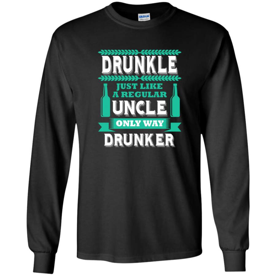 AGR Drunkle Funny Drunk Uncle Definition Gag Gift Men Long Sleeve T-Shirt