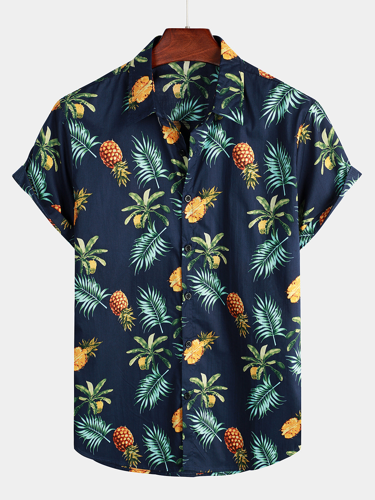 Pineapple Print Short Sleeve Hawaii Shirt Ha30353