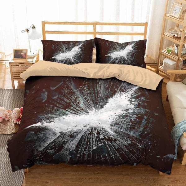 3D Batman Logo Urban Building Bedding Set Duvet Cover X Amp Pillow Cases