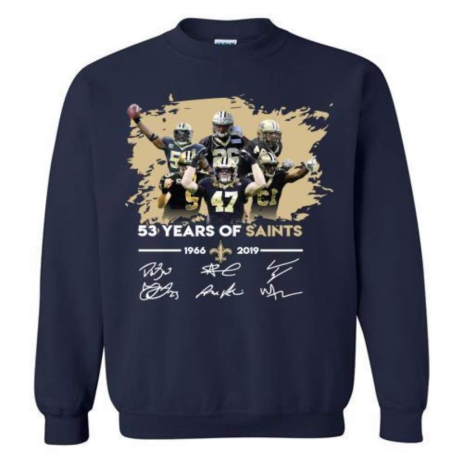 53 years of New Orleans Saints 1966-2019 signatures Sweatshirt