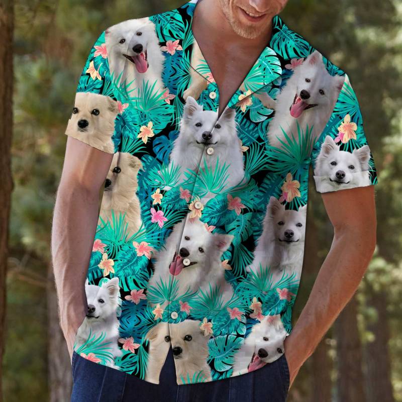 Artsyhomes American Eskimo Dog Tropical Hawaiian Ha75487