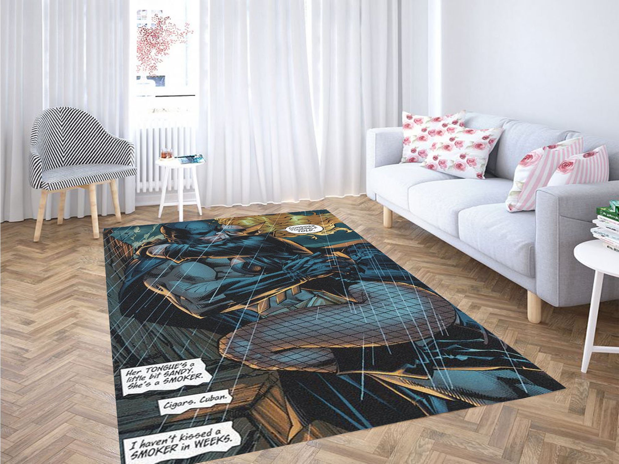 batman and black canary kiss carpet rugs