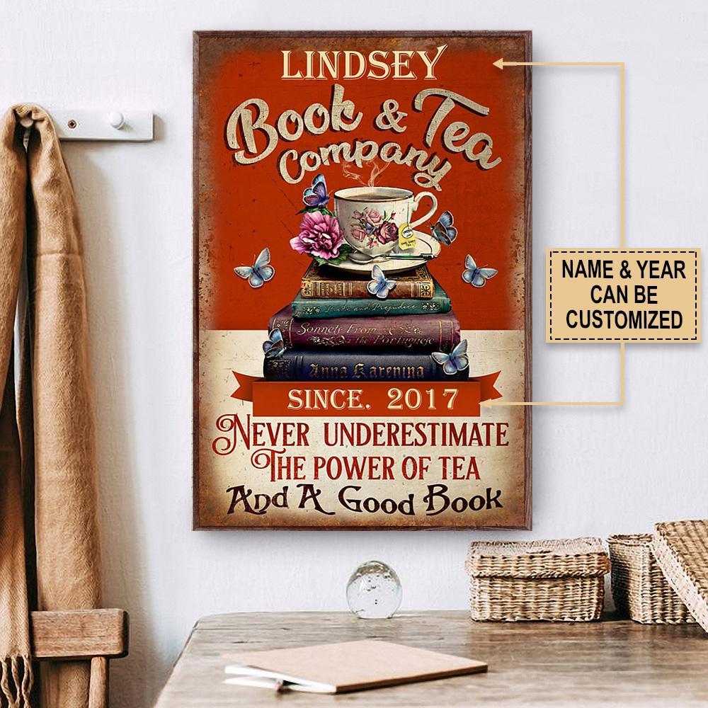 Aeticon Gifts Personalized Book Tea Company Never Underestimate Canvas Mom Dad Gift Home Decor