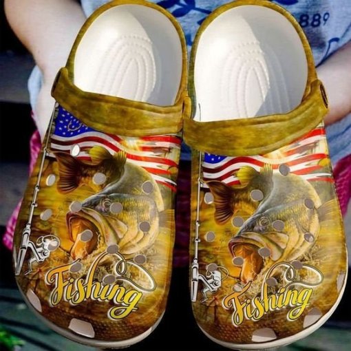Fishing Crocband Personalized Name Clog Shoes Fashionspicex Shop