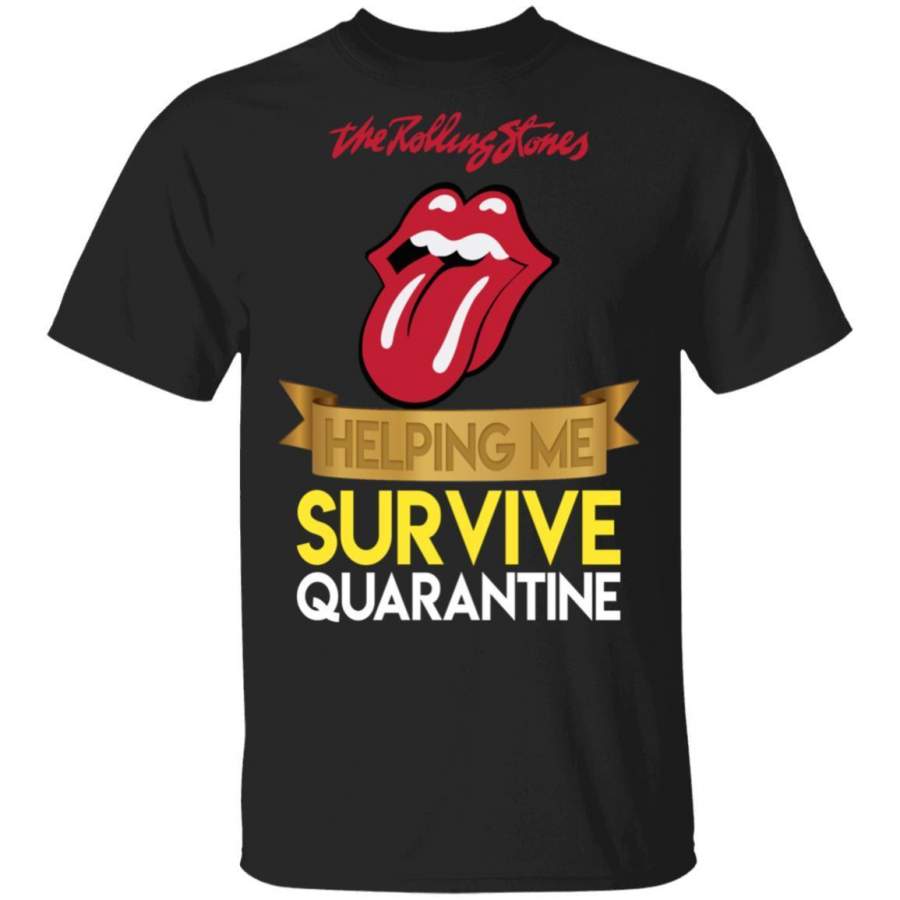 The Rolling Stones Helping Me Survive Quarantine T-shirt Rock Tee HA05