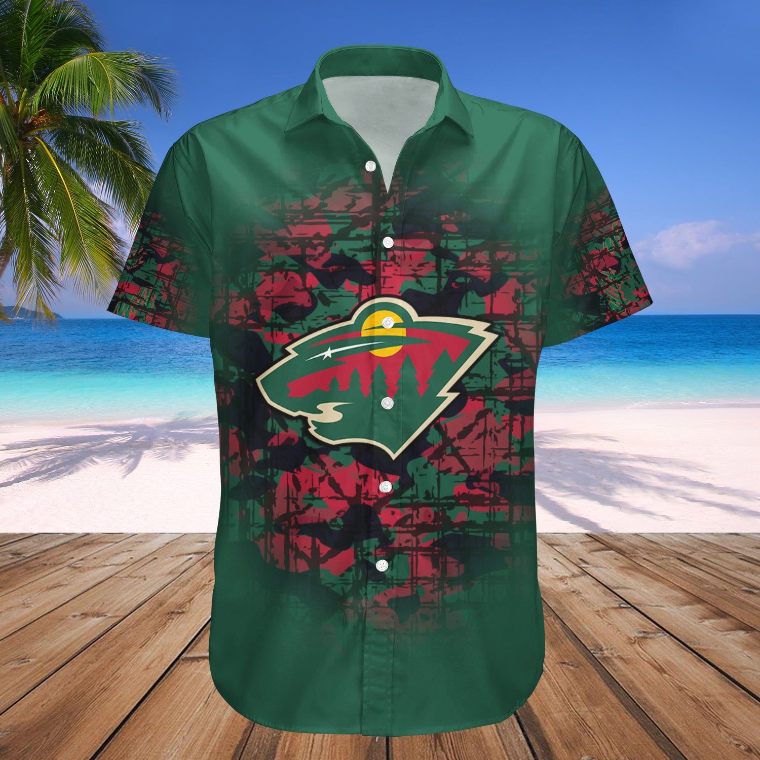 Minnesota Wild Hawaii Shirt Camouflage Vintage – Nhl