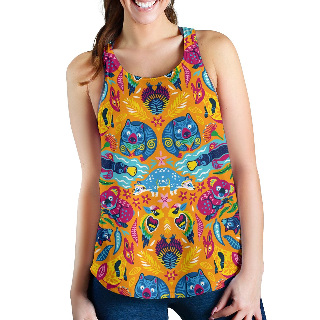 Racerback Tank – Australia Animal Top Tank Patterns Color Art