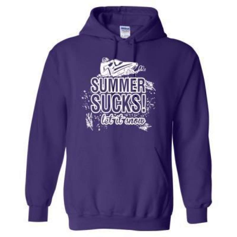 AGR Snowmobile Summer Sucks Let It Snow – Heavy Blend™ Hooded Sweatshirt