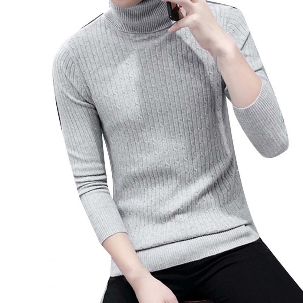 2021 Men Knitted Sweater Thick Warm Slim Long Sleeve Cotton Lightweight Long Sleeve Pullover Men Turtleneck Jumper for Winter alx