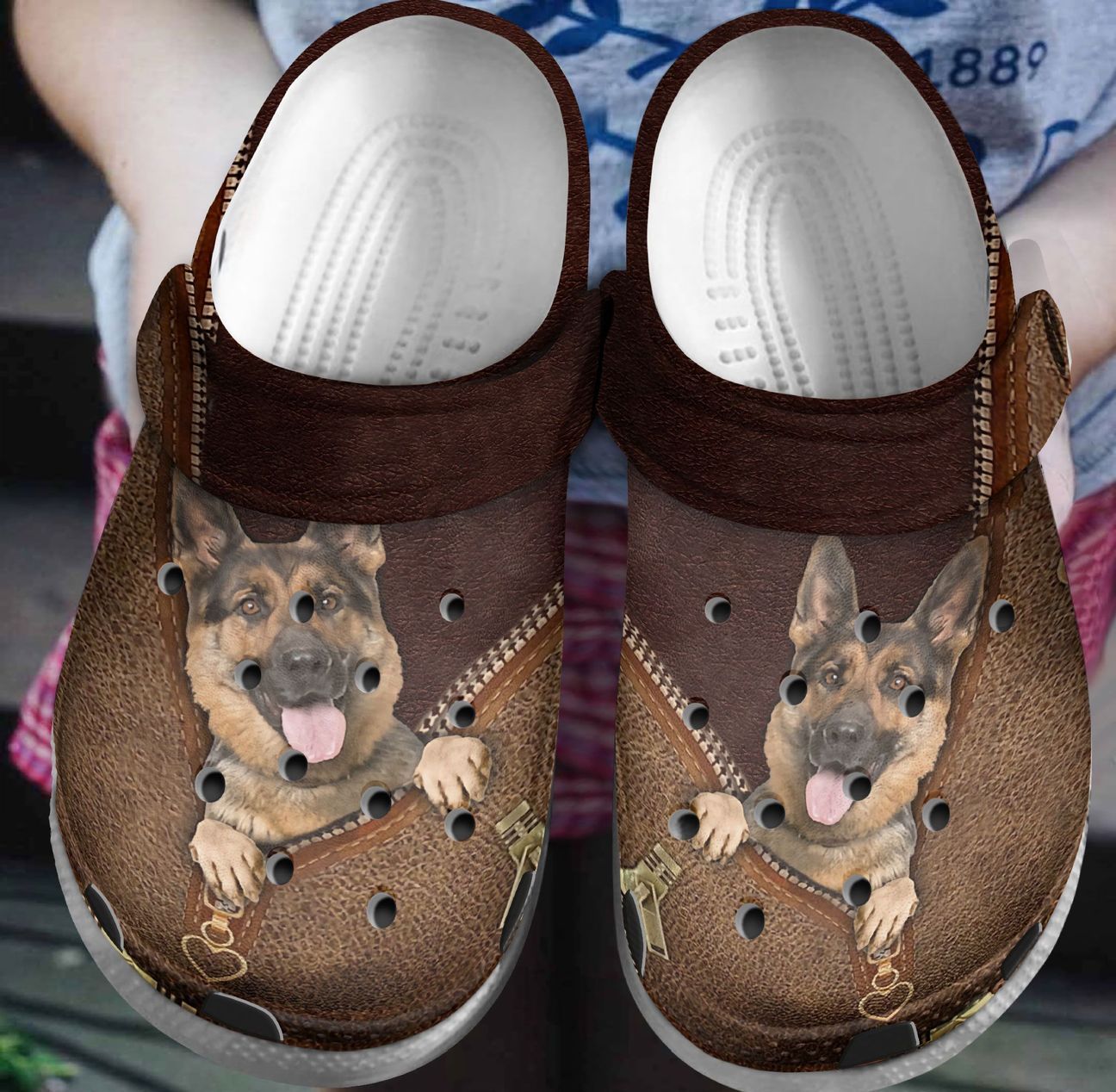 German Shepherd Personalized Clog, Custom Name, Text, Color, Number Fashion Style For Women, Men, Kid, Print 3D German In Zip