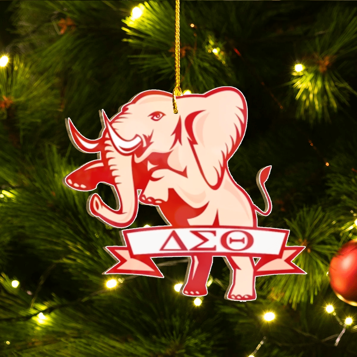 Getteestore Ornament – Delta Sigma Theta Elephant 1 Custom Shape Ornament A31