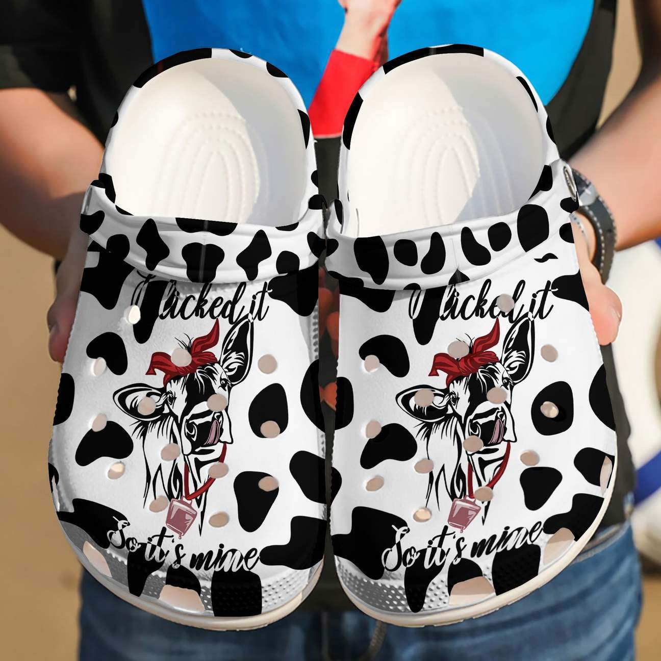 Cow Personalized Clog, Custom Name, Text, Color, Number Fashion Style For Women, Men, Kid, Print 3D I Licked It So It’S Mine