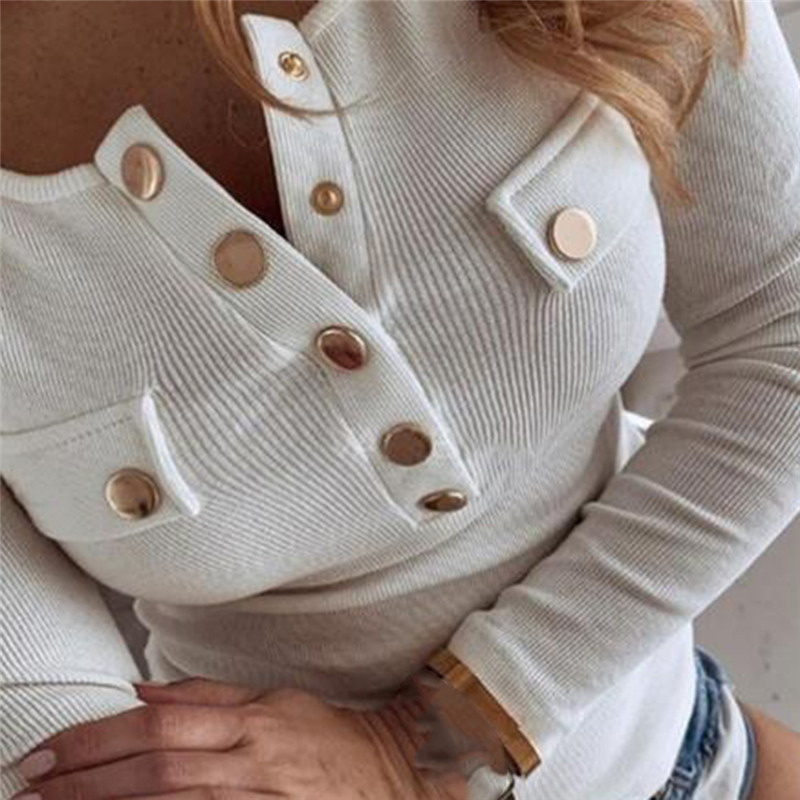 Autumn Winter Women Long Sleeve Rib Blouse Turtleneck Buttons Ruffle Sweater Women’s Clothing свитера женские 2022 Pull Femme alx