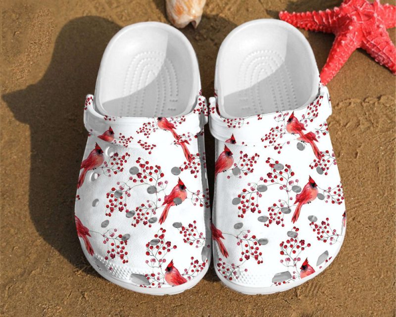 Cardinal Birds Pattern Rubber clog Shoes Comfy Footwear