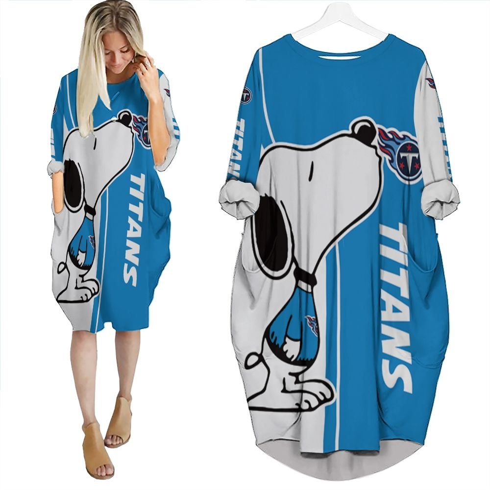 Tennessee Titans Snoopy Lover 3D Printed Batwing Pocket Dress