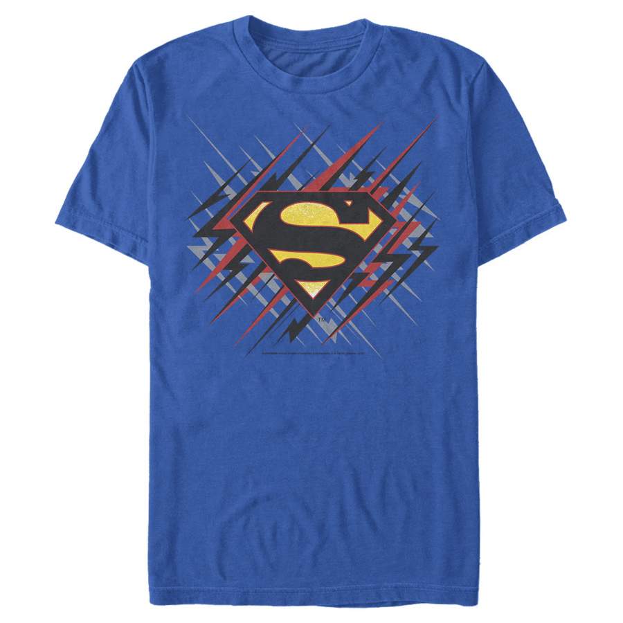 Superman Men’s Logo Lightning  T Shirt