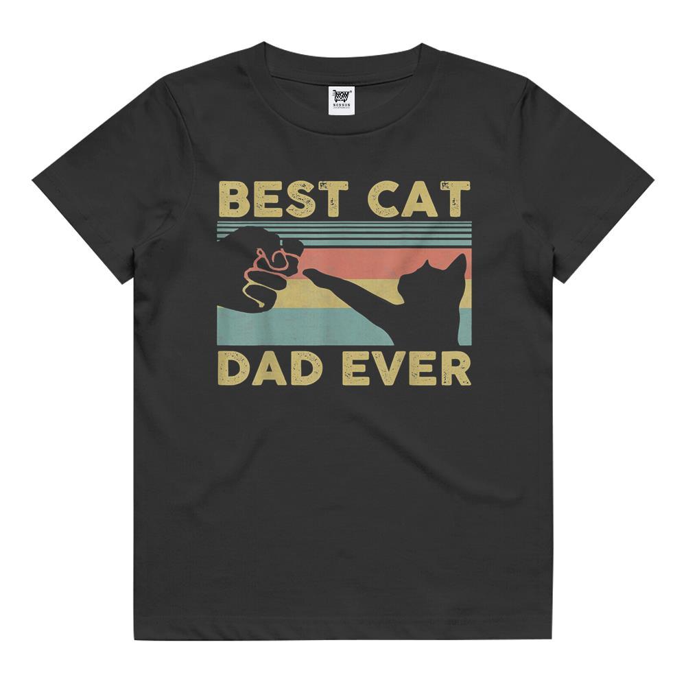 Best Cat Dad Ever Tee Funny Cat Daddy Father Vintage Kids T Shirt